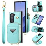 For Samsung Galaxy Z Fold6 POLA Multi-Card Slots Zipper Wallet Phone Case(Blue)
