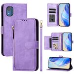 Per Nokia C10 / C20 Multi-Card Slots Zipper Wallet Custodia in pelle per telefono (viola)