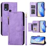 For Nokia C22 Multi-Card Slots Zipper Wallet Leather Phone Case(Purple)