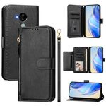 Per Nokia C30 Multi-Card Slots Zipper Wallet Custodia in pelle per telefono (nero)
