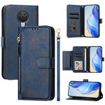For Nokia G20 / G10 / 6.3 Multi-Card Slots Zipper Wallet Leather Phone Case(Blue)