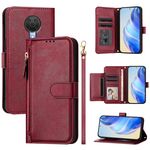For Nokia G20 / G10 / 6.3 Multi-Card Slots Zipper Wallet Leather Phone Case(Dark Red)