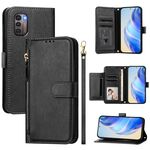 For Nokia G21 / G11 Multi-Card Slots Zipper Wallet Leather Phone Case(Black)