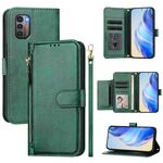 For Nokia G21 / G11 Multi-Card Slots Zipper Wallet Leather Phone Case(Green)