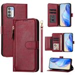 For Nokia G42 / G310 Multi-Card Slots Zipper Wallet Leather Phone Case(Dark Red)