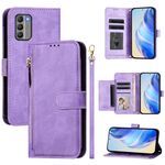 For Nokia G400 Multi-Card Slots Zipper Wallet Leather Phone Case(Purple)