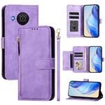 For Nokia X20 / X10 Multi-Card Slots Zipper Wallet Leather Phone Case(Purple)