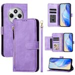 Per Redmi 14C 4G Multi-Card Slots Zipper Wallet Custodia in pelle per telefono (viola)