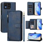 Per Asus Zenfone 11 Ultra Multi-Card Slots Zipper Wallet Custodia in pelle per telefono (blu)
