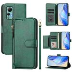 Per Ulefone Note 14 Multi-Card Slots Zipper Wallet Custodia in pelle per telefono (verde)