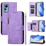 Per Ulefone Note 14 Multi-Card Slots Zipper Wallet Custodia in pelle per telefono (viola)