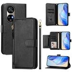 Per Ulefone Note 17 Pro Multi-Card Slots Zipper Wallet Custodia in Pelle per Telefono (Nero)