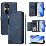 Per Ulefone Note 17 Pro Multi-Card Slots Zipper Wallet Custodia in Pelle per Telefono (Blu)