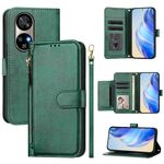 Per Ulefone Note 17 Pro Multi-Card Slots Zipper Wallet Custodia in Pelle per Telefono (Verde)