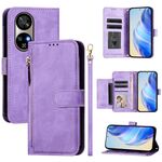 Per Ulefone Note 17 Pro Multi-Card Slots Zipper Wallet Custodia in pelle per telefono (viola)