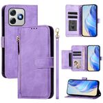 Per Ulefone Note 18 Ultra Multi-Card Slots Zipper Wallet Custodia in pelle per telefono (viola)