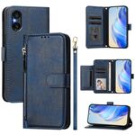 Per Sony Xperia 5 VI Multi-Card Slots Zipper Wallet Custodia in pelle per telefono (blu)
