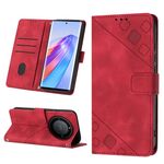 Per Honor X9a 5G/Magic5 Lite Custodia per telefono in pelle goffrata effetto pelle (rosso)