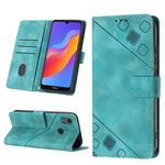 Custodia per telefono in pelle goffrata effetto pelle per Honor 8A/Y6 Pro 2019/Play 8A/8A Pro/8A 2020/8A Prime/Huawei Enjoy 9e/Huawei Y6 2019/Y6s 2019 (verde)