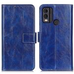 Custodia in pelle per Nokia C22 4G Retro Crazy Horse Texture (blu)