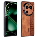 Per OPPO Find X6 AZNS Custodia per telefono in pelle goffrata 3D (marrone)