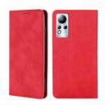 Per Infinix Note 11 Skin Feel Custodia per telefono in pelle con vibrazione orizzontale magnetica (rossa)