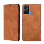 Per Infinix Smart 6 Plus Skin Feel Custodia magnetica orizzontale in pelle con vibrazione (marrone chiaro)