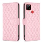 Per Nokia C12 Diamond Lattice Wallet Flip custodia in pelle per telefono (rosa)