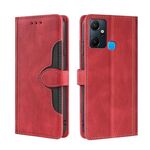 Custodia per cellulare in pelle con fibbia magnetica per Infinix Smart 6 Plus Skin Feel (rosso)