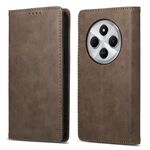 Per Redmi 14C 4G Business Custodia per telefono in pelle magnetica RFID a tinta unita (marrone)