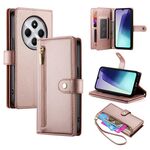 Per Redmi 14C 4G Custodia in pelle con cerniera e nove slot per schede (rosa)