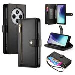 Per Redmi 14C 4G Custodia in pelle con cerniera e nove slot per schede (nero)
