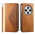 Per Redmi 14C 4G Custodia per telefono in pelle magnetica con texture di vitello a griglia cubica (giallo)