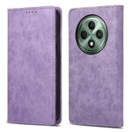 Per OPPO Reno12 F 4G / 5G / F27 India Business Custodia per telefono in pelle magnetica RFID a tinta unita (viola)