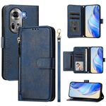 For OPPO Reno11 5G Global Multi-Card Slots Zipper Wallet Leather Phone Case(Blue)