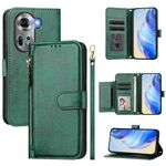For OPPO Reno11 5G Global Multi-Card Slots Zipper Wallet Leather Phone Case(Green)