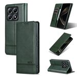 Per Xiaomi 14T Pro AZNS Custodia per telefono in pelle con texture di vitello magnetica (verde scuro)