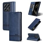 Per Xiaomi 14T Pro AZNS Custodia per telefono in pelle con texture di vitello magnetica (blu scuro)