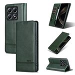 Per Xiaomi 14T AZNS Custodia per telefono in pelle con texture di vitello magnetica (verde scuro)