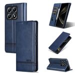 Per Xiaomi 14T AZNS Custodia per telefono in pelle con texture di vitello magnetica (blu scuro)