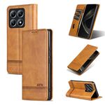 Per Xiaomi 14T AZNS Custodia per telefono in pelle con texture di vitello magnetica (marrone chiaro)