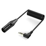 Cavo audio a spirale ad angolo retto con nucleo in rame placcato oro da 3,5 mm a XLR maschio, lunghezza: 0,5 m