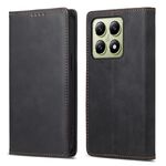Per Xiaomi 14T Business Custodia per telefono in pelle magnetica RFID a tinta unita (nera)