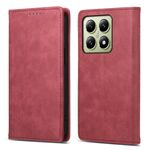 Per Xiaomi 14T Business Custodia per telefono in pelle magnetica RFID a tinta unita (rosso)