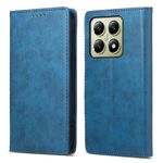 Per Xiaomi 14T Business Custodia per telefono in pelle magnetica RFID a tinta unita (blu)