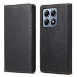 Per Xiaomi 14T Pro Business Custodia per telefono in pelle magnetica RFID tinta unita (nera)