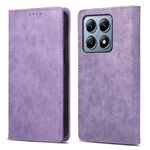 Per Xiaomi 14T Pro Business Custodia per telefono in pelle magnetica RFID tinta unita (viola)