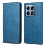 Per Xiaomi 14T Pro Business Custodia per telefono in pelle magnetica RFID tinta unita (blu)