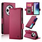 Per Redmi 14C 4G Custodia per telefono in pelle smerigliata magnetica con fibbia laterale (rosso vino)