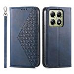 Per Xiaomi 14T Custodia per telefono in pelle magnetica con texture di vitello a griglia cubica (blu)